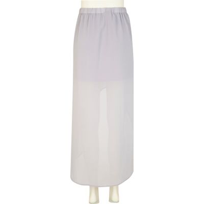 Light purple dip hem maxi skirt
