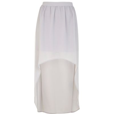 Light purple dip hem maxi skirt