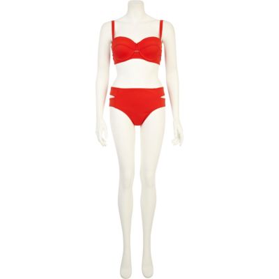 Red bandeau bikini top