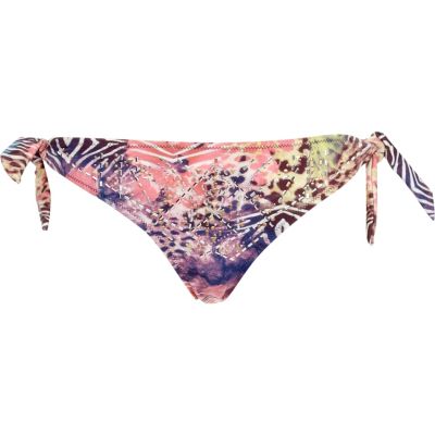 Pink Pacha animal print stud bikini bottoms