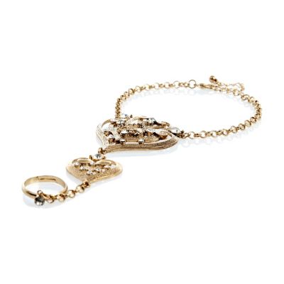 Gold tone victoriana hand panja