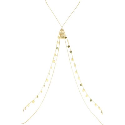 Gold tone coin body chain