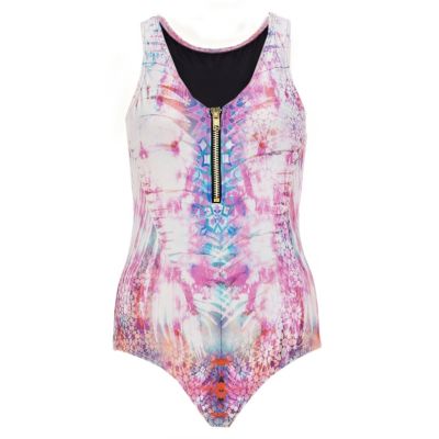 Purple Pacha print racer back swimsuit