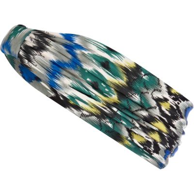 Blue tribal print stretch hair band