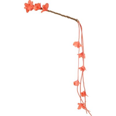 Coral flower hair garland