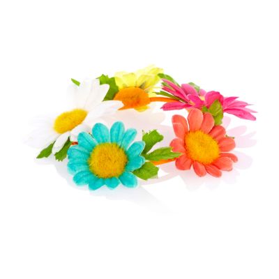 Yellow bun top hair flower