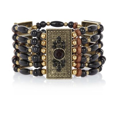 Black tribal stretch bracelet
