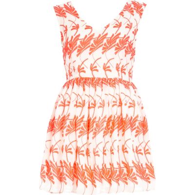 Fluro pink Chelsea Girl print prom dress 