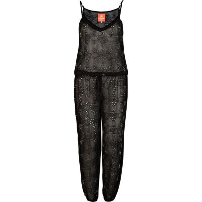 Black Pacha embellished cami jumpsuit