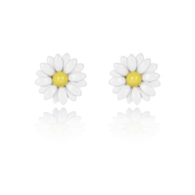 White daisy stud earrings