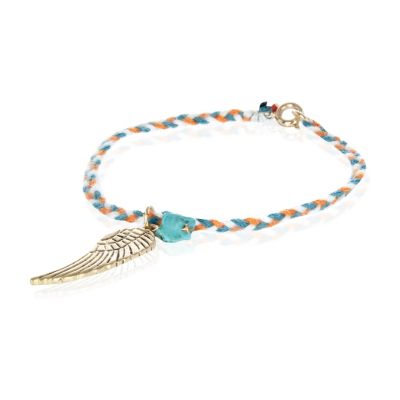 Gold tone wing woven bracelet