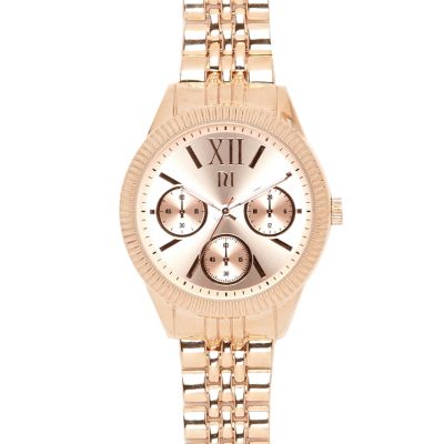 Rose gold tone bracelet watch