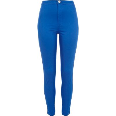 Bright blue tube pants