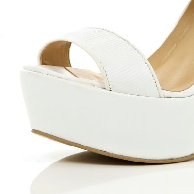 White platform wedges