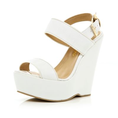 White platform wedges