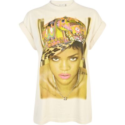 Cream Rihanna print diamante t-shirt 