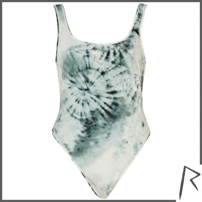 Green tie dye Rihanna backless swimsuit