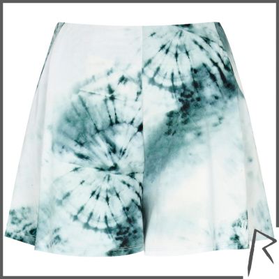 Green tie dye Rihanna high waisted shorts