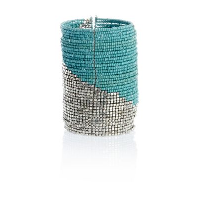 Turquoise gradated bead cuff
