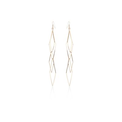 Gold tone triangle earrings