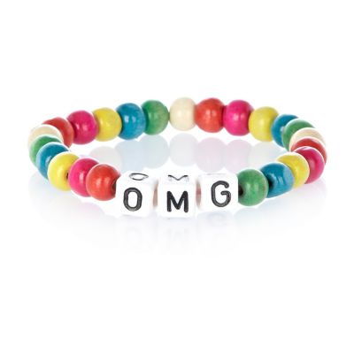 Multicoloured OMG bead bracelet