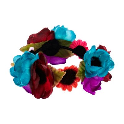 Purple bun top flower hair band