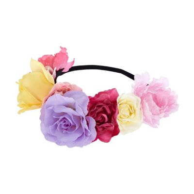 Pink oversized flower stretch head band