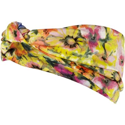 Yellow ditsy print turban head band