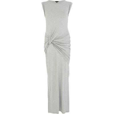 Grey marl tied maxi dress