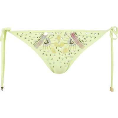 Lime Pacha embellished bikini bottoms