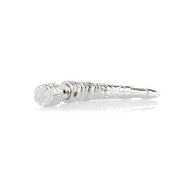 Silver tone tribal engraved ear spike