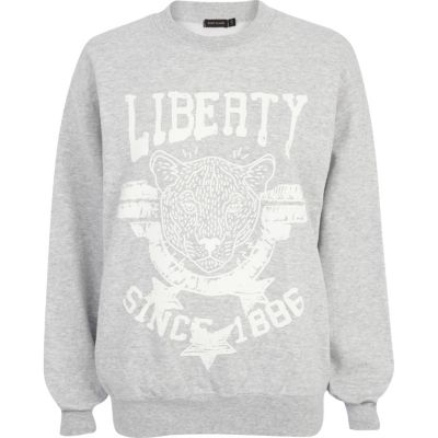 Grey Liberty tiger print sweatshirt