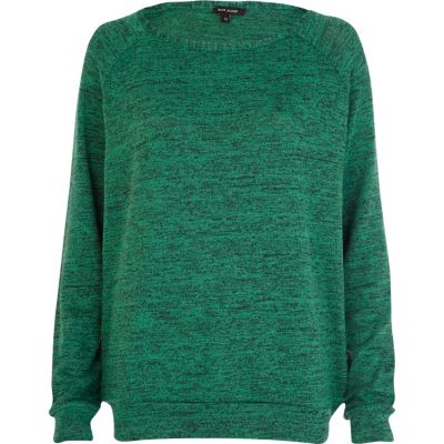 Green marl slouchy oversized top