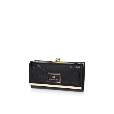 Black deco clip top purse