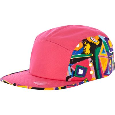 Pink aztec print panel trucker hat 