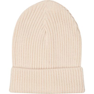Light pink turn up ribbed beanie