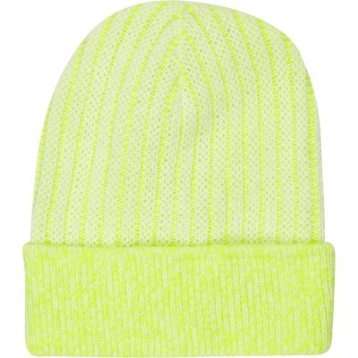 Yellow bright rib knitted beanie hat