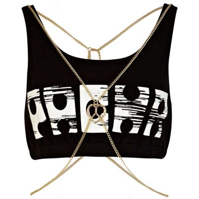 Black Pacha body chain crop top