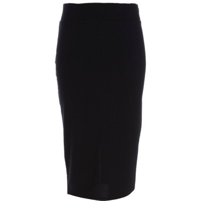 Black textured tube skirt