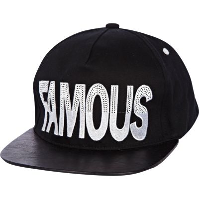 Black famous sequin trucker hat