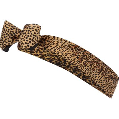 Brown leopard print head scarf