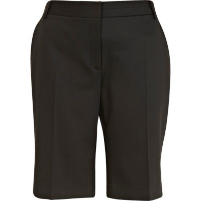 Black smart long trouser shorts