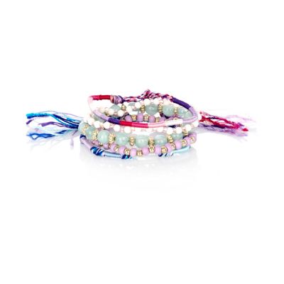Pink bead friendship bracelet pack