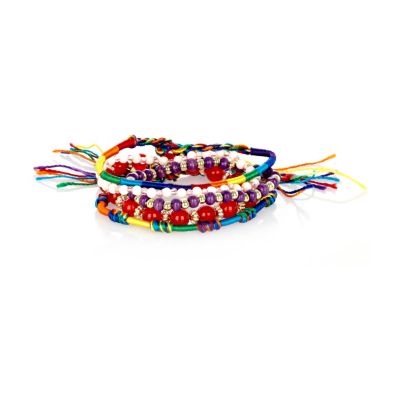 Red bead friendship bracelet pack