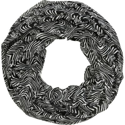 Black and white zebra print lightweight snood