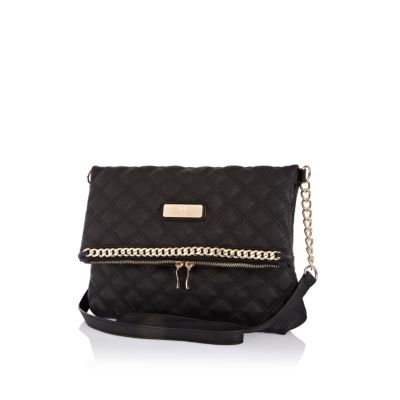 Black chain trimmed messenger bag 