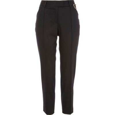 Black smart cigarette trousers