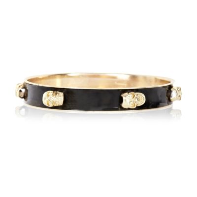 Black skull enamel bangle 