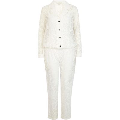 White smart boiler suit