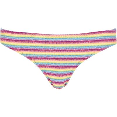 Pink rainbow stripe bikini bottoms